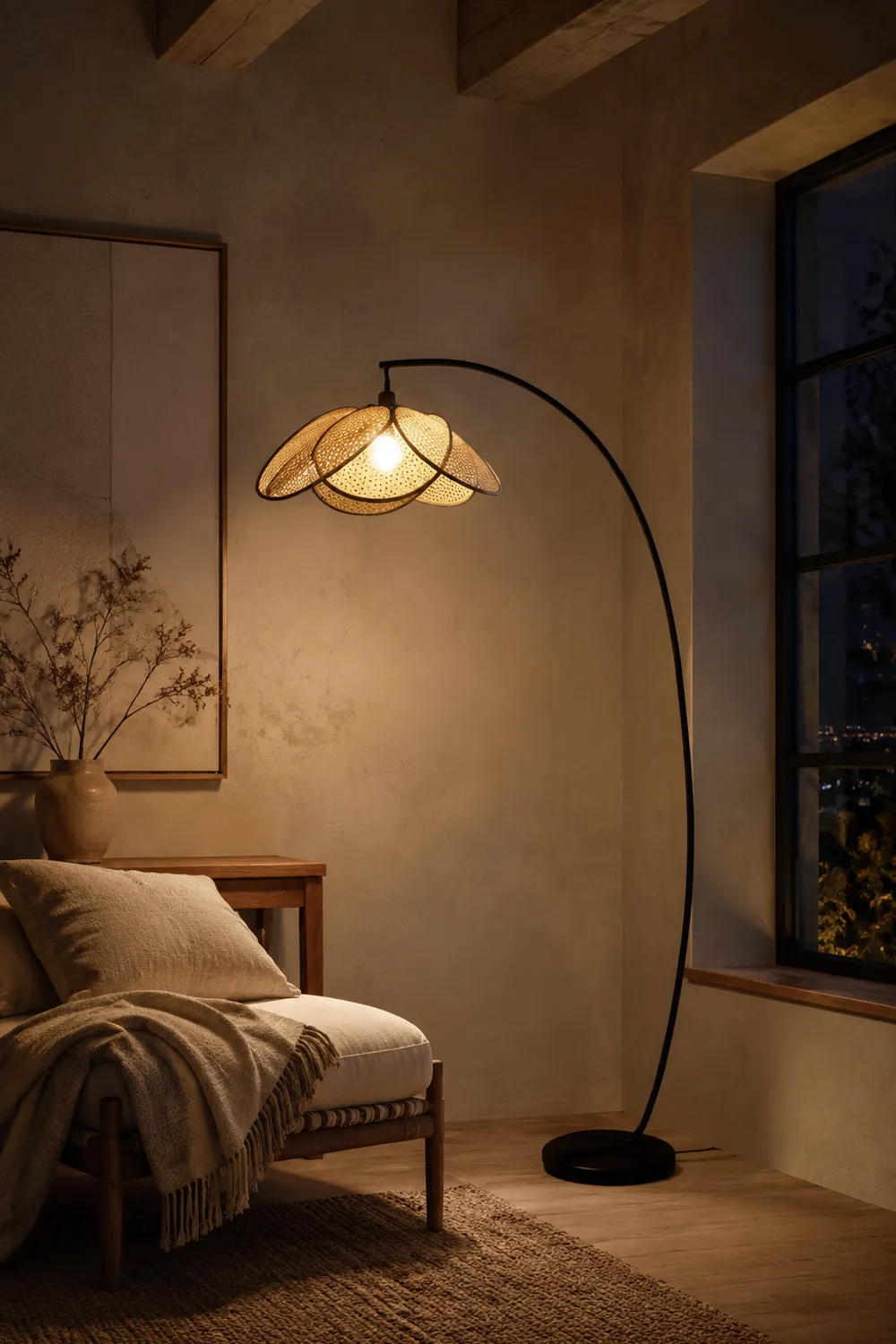 Ritta Stehlampe, Rattan & Weidengeflecht - Lumpaz