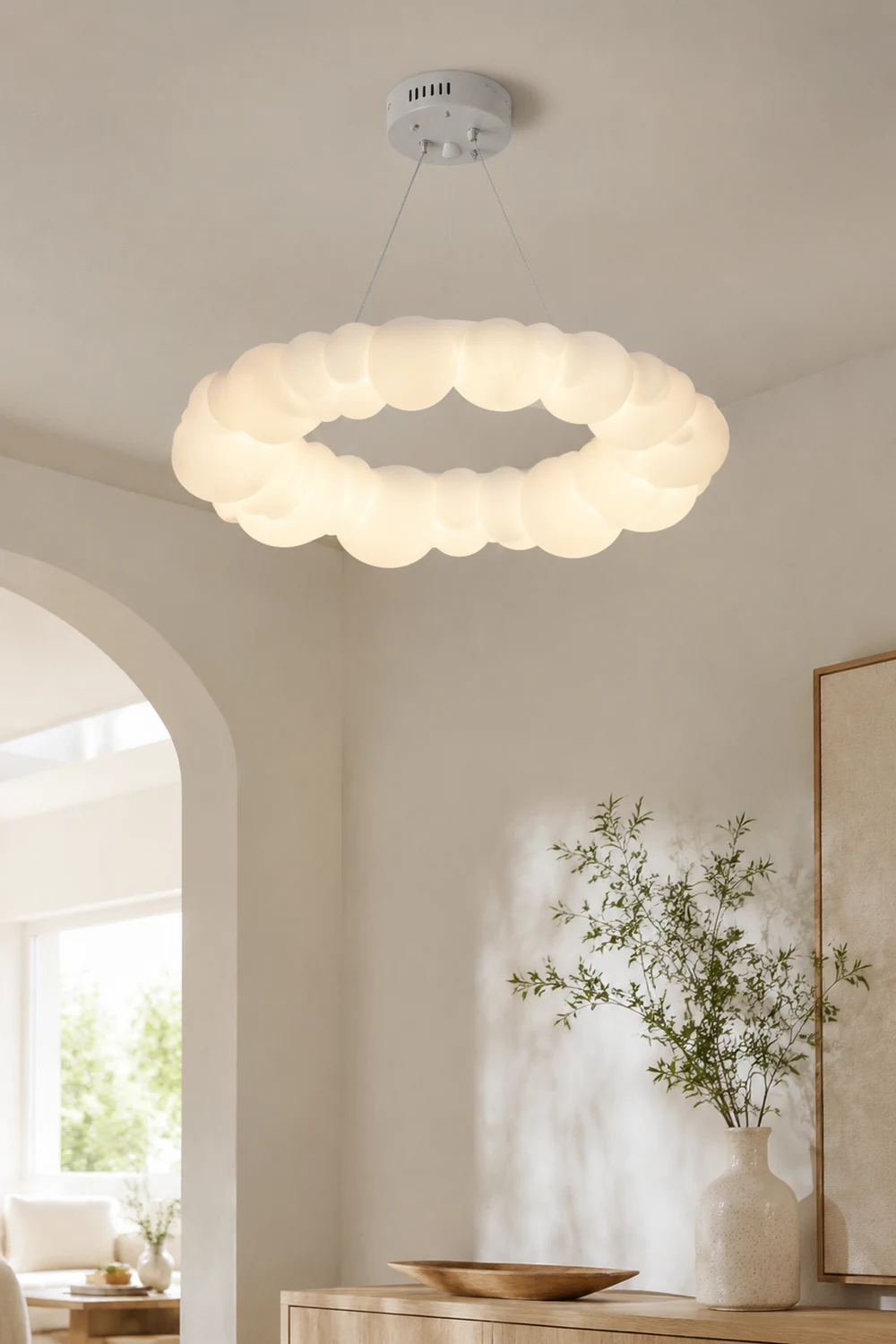 Quinn Pendelleuchte & Deckenleuchte Fernbedienung Dimmbar, Dia49cm - Lumpaz