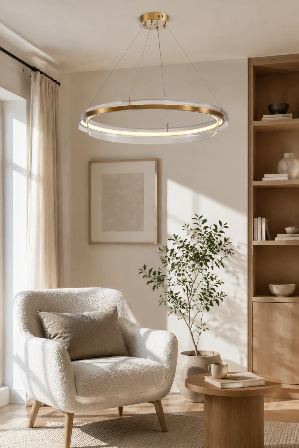 Arisha Pendelleuchte Farbe Temperatur Schaltbar 1/2 Ring, ∅50/75cm - Lumpaz