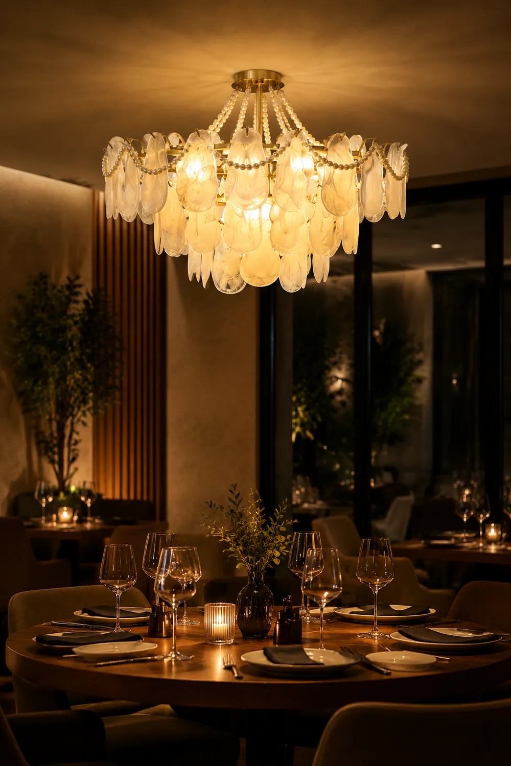 Kirsten Kronleuchter Farbe Temperatur Schaltbar Perle & Glas, ∅50/60/70/80cm - Lumpaz