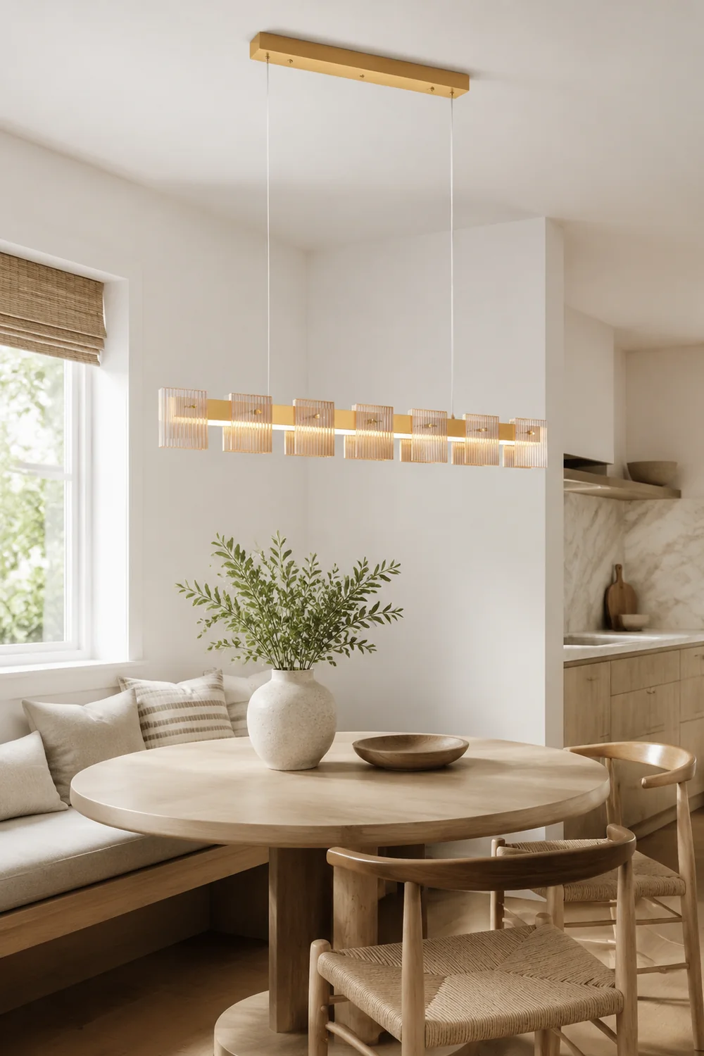 Evette Pendelleuchten Remote 7 Dimmbare Led enthalten, Reines Kupfer - Lumpaz