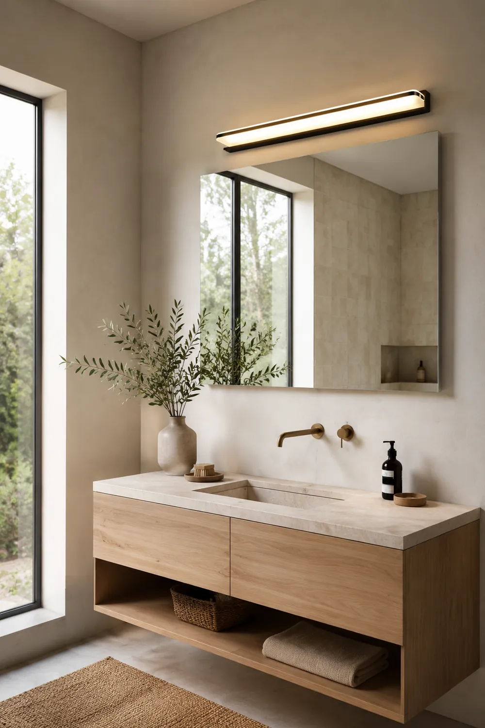 Leigh Wandlampe Spiegelfront 3 Farbe, 42/52/62/72/92/112cm - Lumpaz