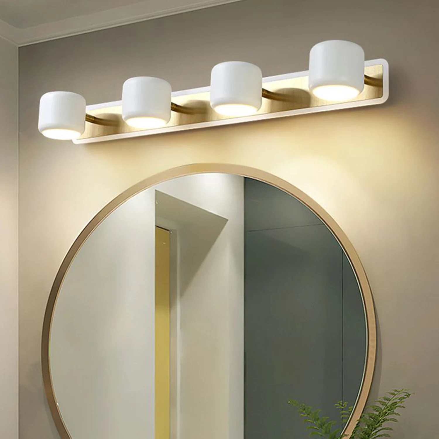 Cooley Metall Donut Form Spiegelfront Waschtisch-Wandleuchte, 2/3/4-flammig - Lumpaz