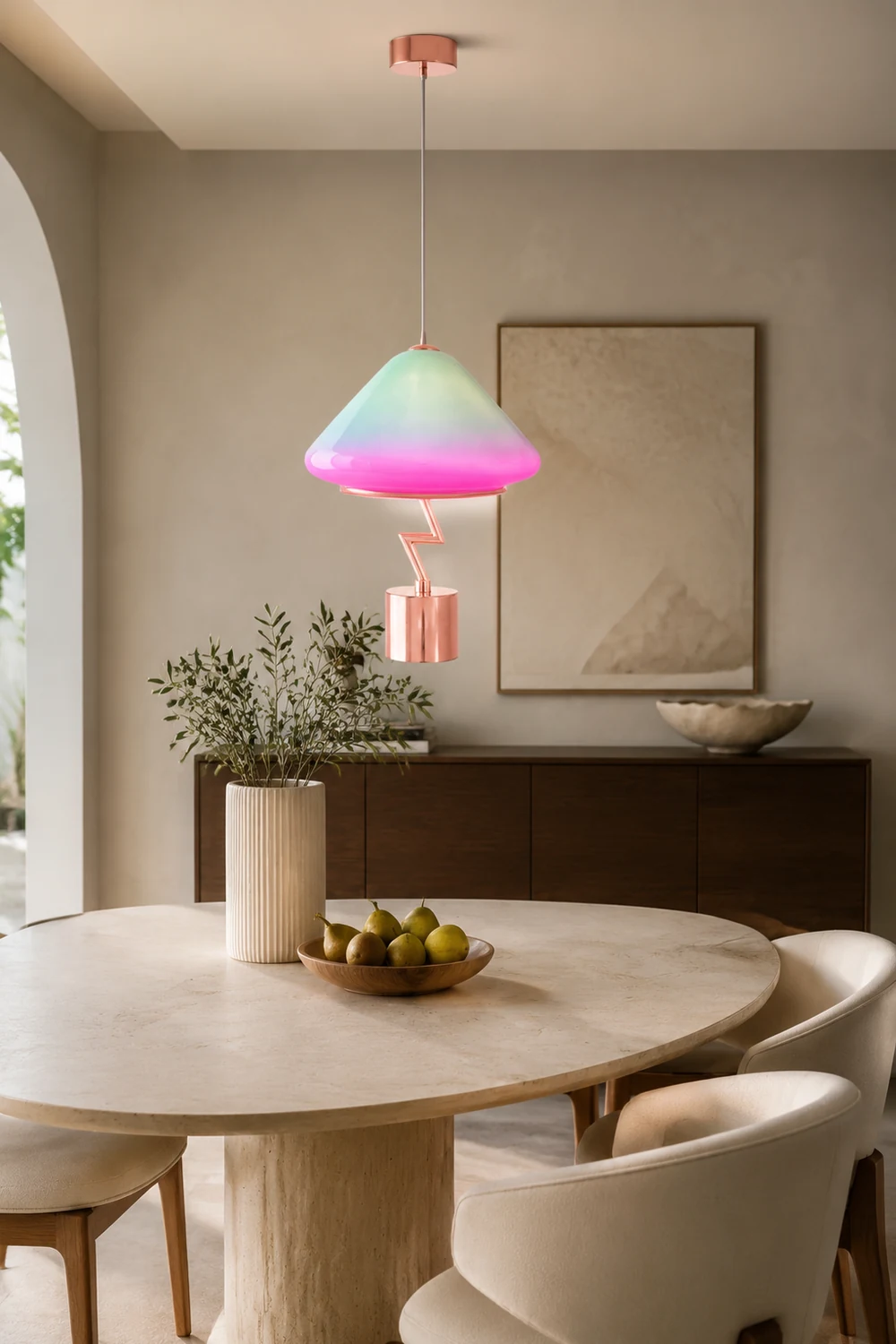 Morandi Bunte Pilz Tischleuchte, Glas & Metall - Lumpaz