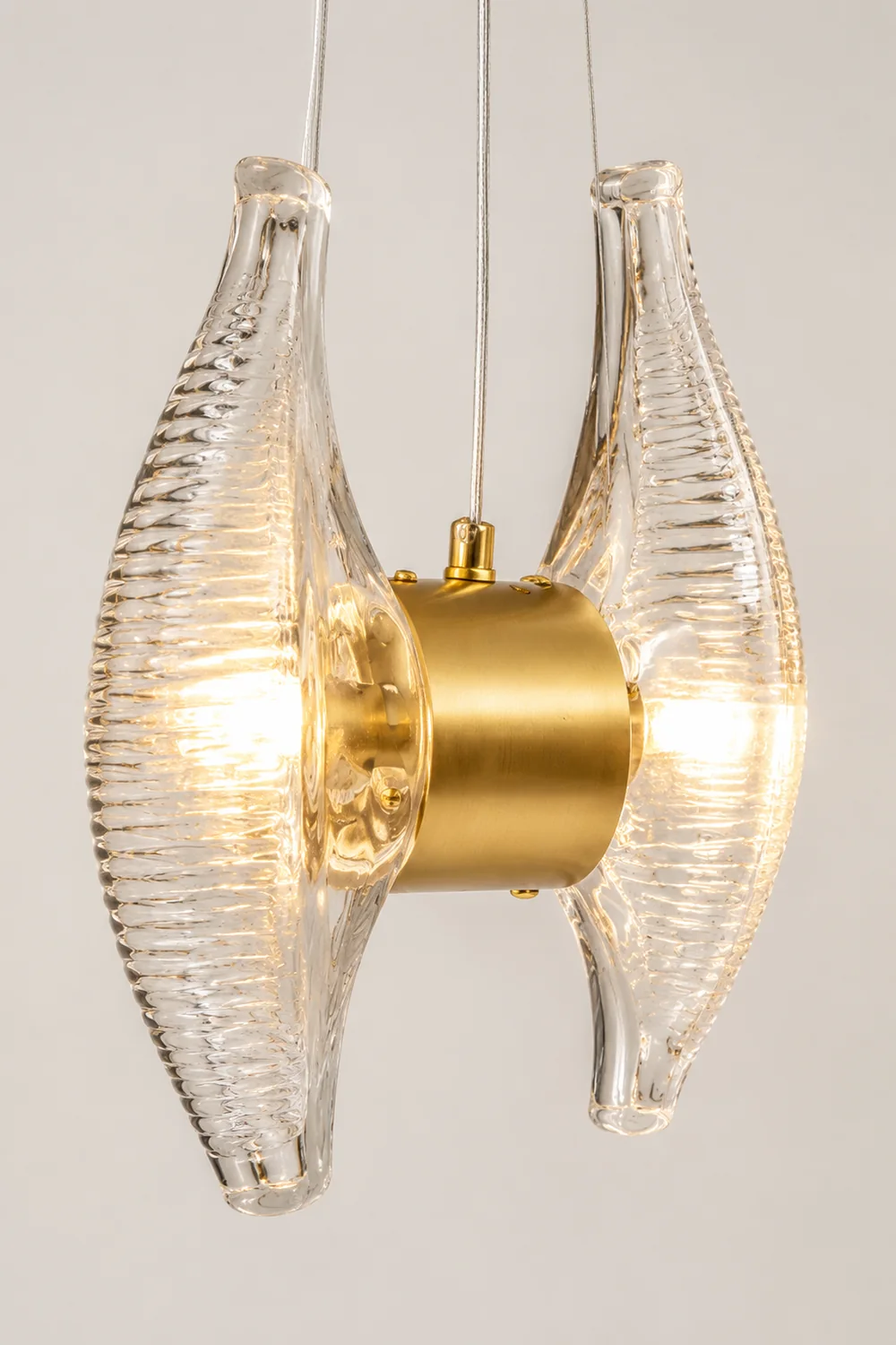 Kirsten Shell Pendelleuchte, Glas & Aluminium - Lumpaz