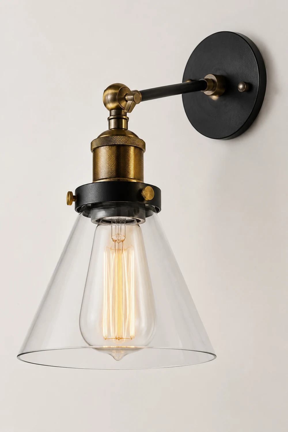 Brady Wandleuchte verstellbar, Metall&Glas - Lumpaz