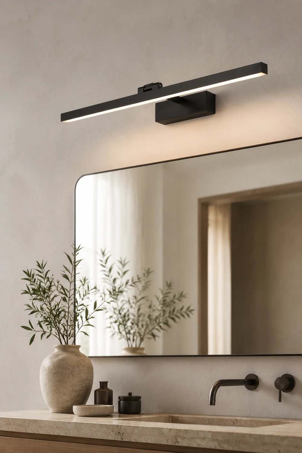Edge Spiegelfront Waschtisch-Wandleuchte, L 40/50/60CM - Lumpaz