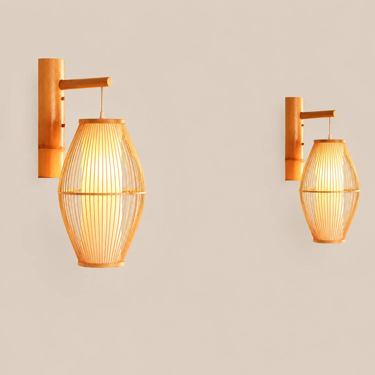 Muto Bamboo Weben Wandleuchte, 4 Stile - Lumpaz