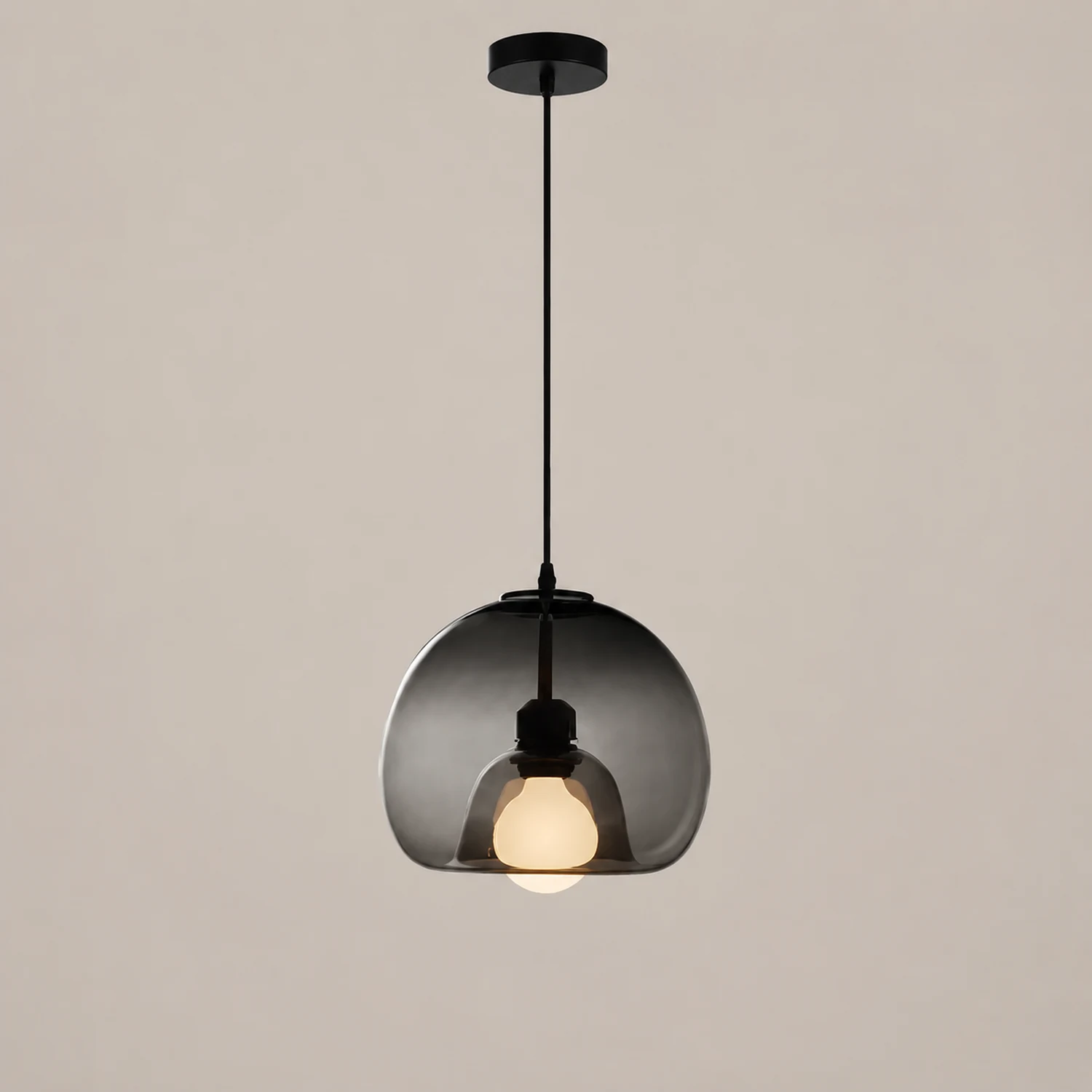 Hailie Glas-Pendelleuchte, 2 Farbe, ∅25CM - Lumpaz