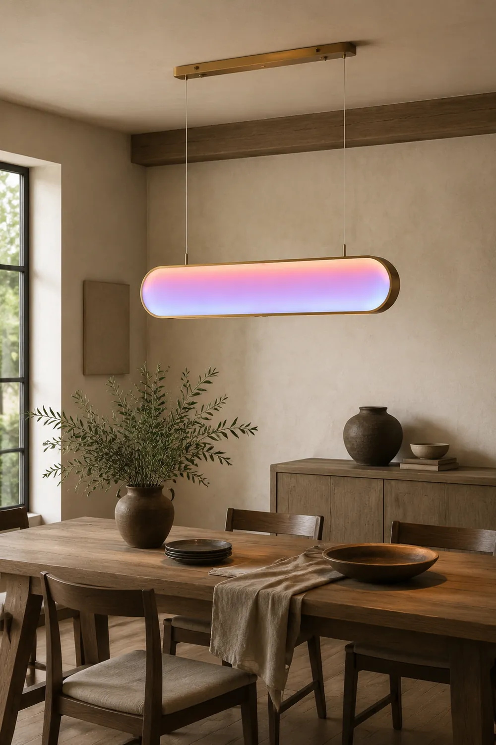 Morandi Siebenfarbiger Balken Pendelleuchte, ∅100/120cm - Lumpaz