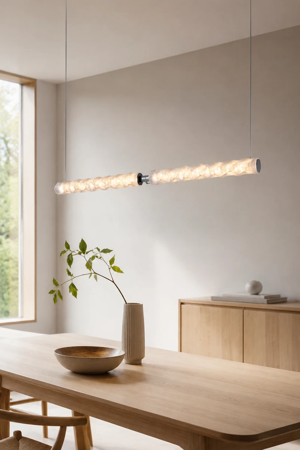 Nazifa Pendelleuchte, Metall & PET, L220cm - Lumpaz