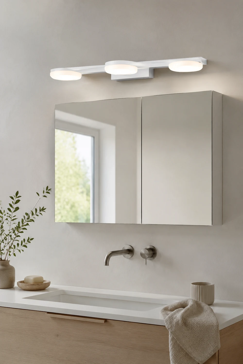 Leigh Spiegelfront Waschtisch-Wandleuchte, L 30/50/70CM - Lumpaz