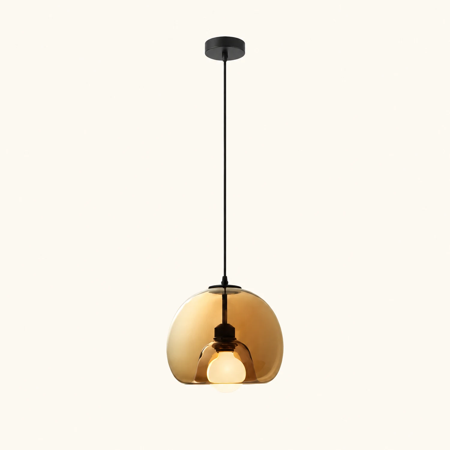 Hailie Glas-Pendelleuchte, 2 Farbe, ∅25CM - Lumpaz