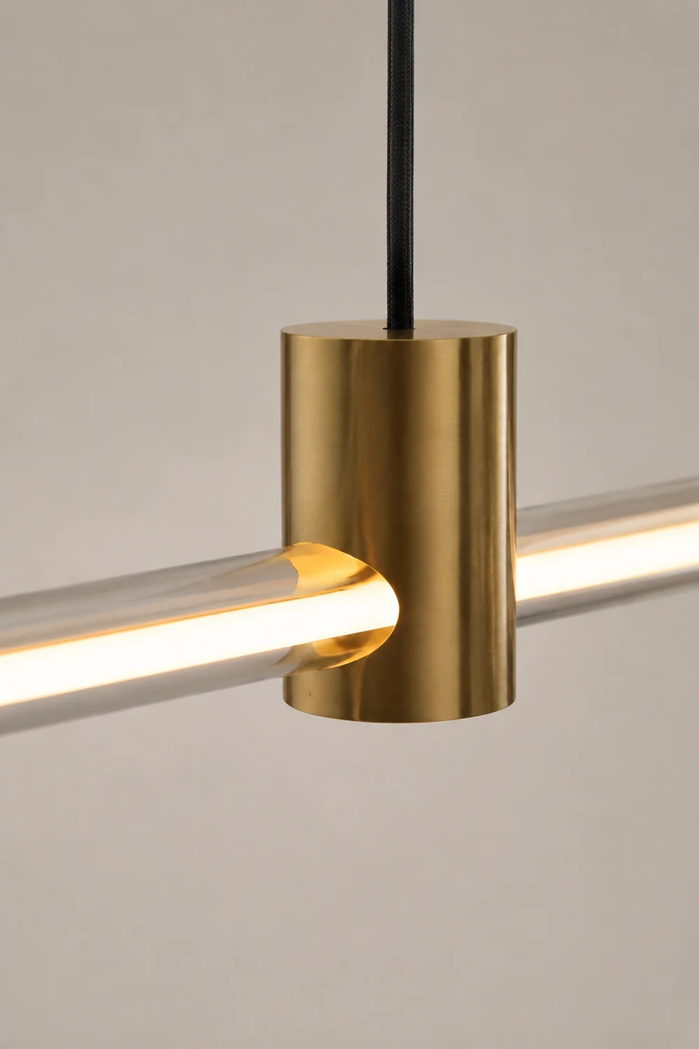 Edge Pendant Light, Metal & Glass, L 120/140CM - Lumpaz