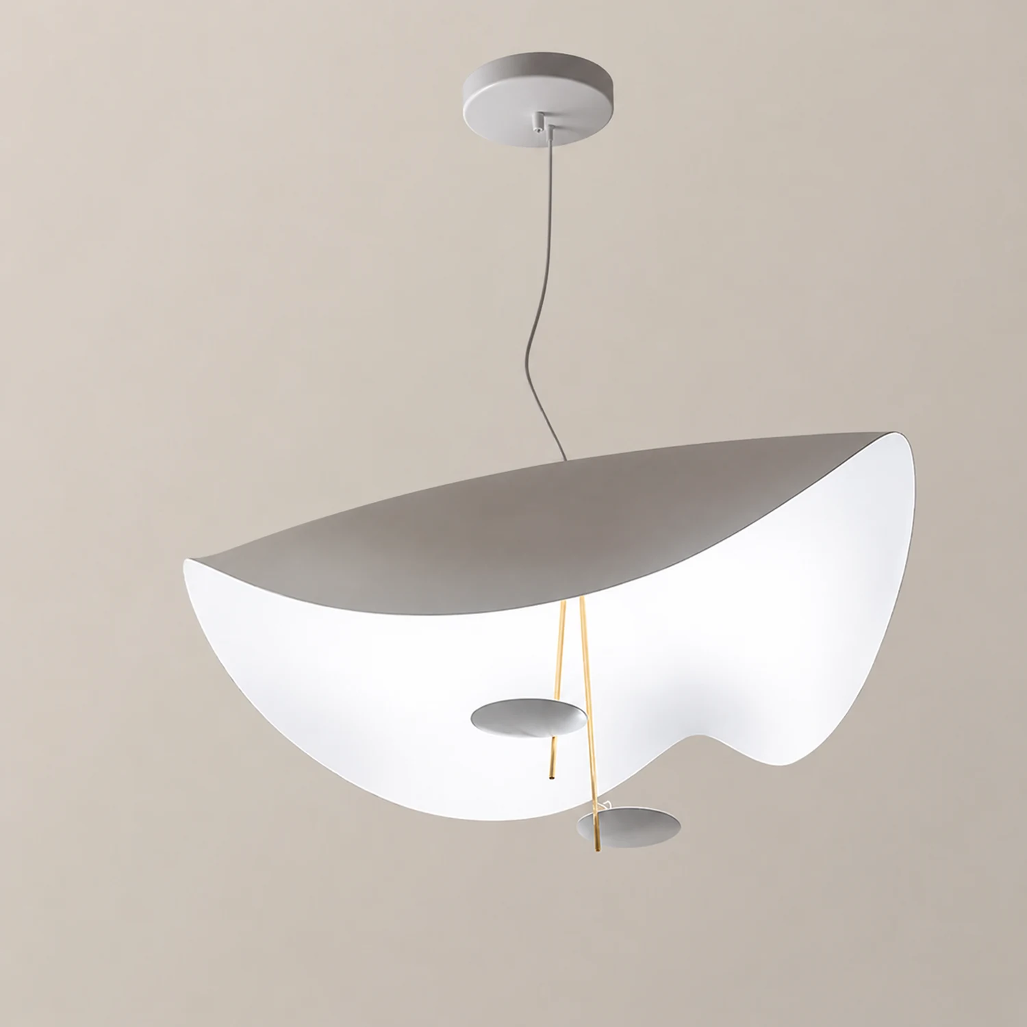 Eveline Pendelleuchte 2 Farben, Goldfolie, ∅40/60/80CM - Lumpaz