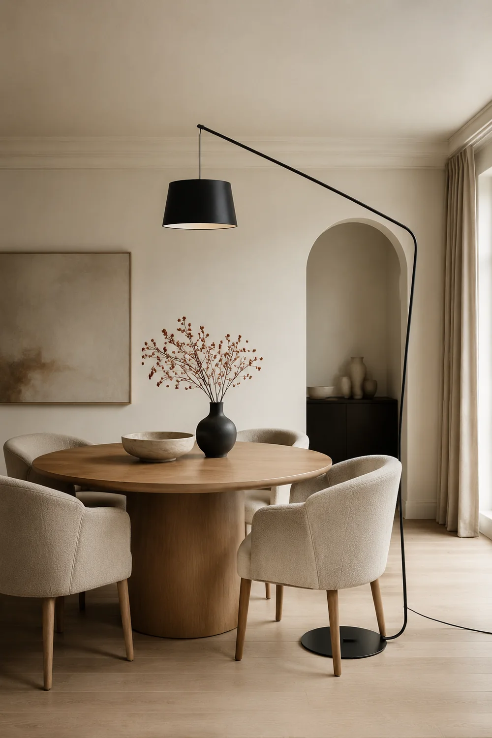 Salgado Schwarze Stehlampe 3 Farbtemperaturen schaltbar, Kunstfaser & Metall - Lumpaz
