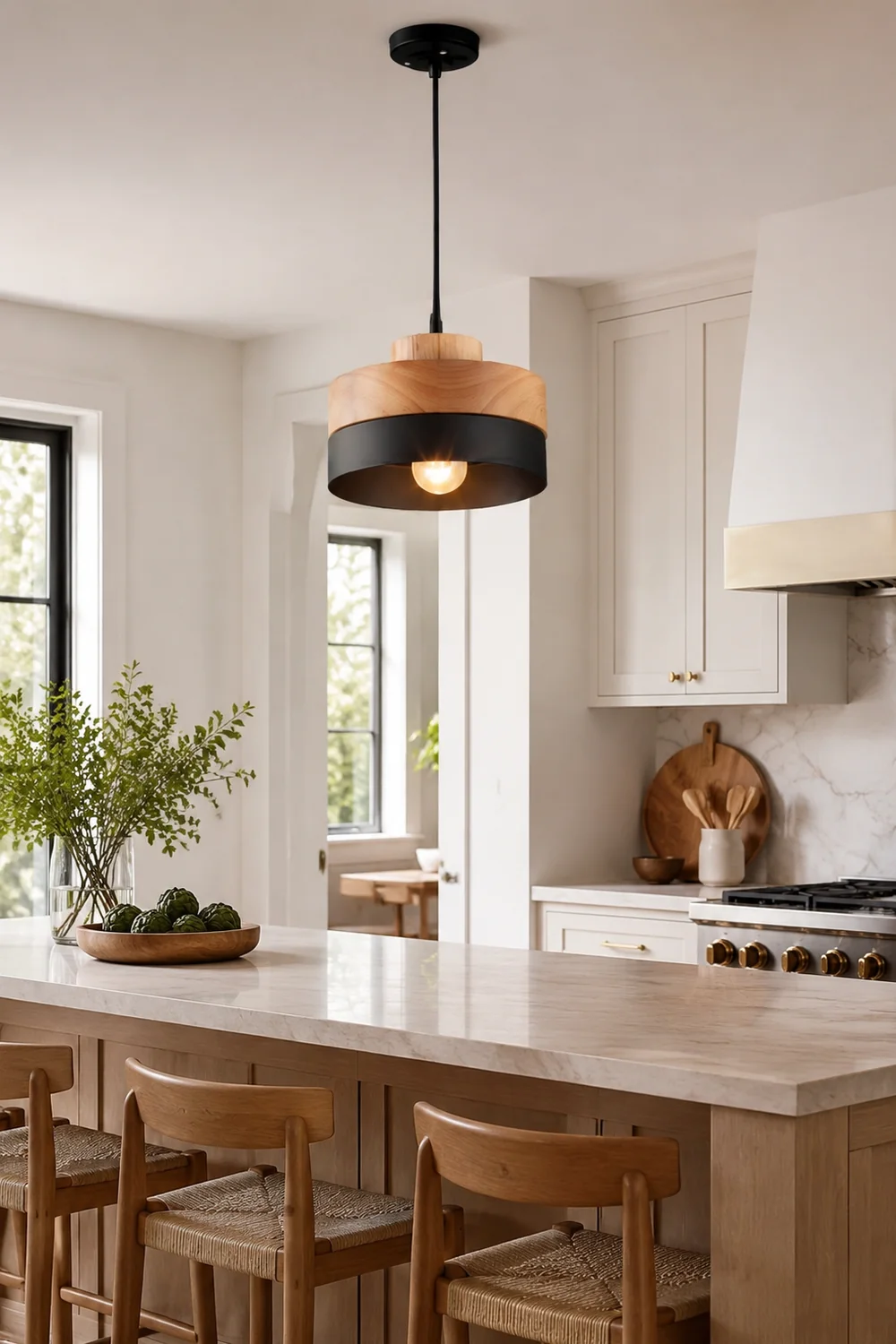 Morandi Pendelleuchte 2 Farbe&Stil, Metall&Holz - Lumpaz