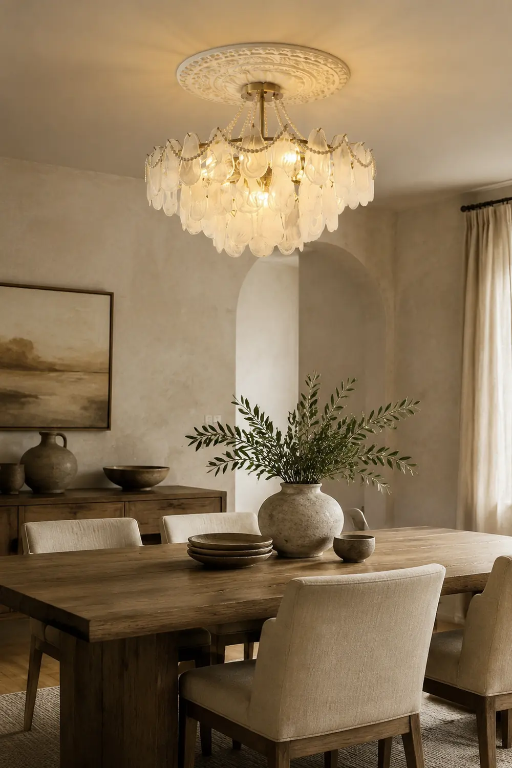 Kirsten Kronleuchter Farbe Temperatur Schaltbar Perle & Glas, ∅50/60/70/80cm - Lumpaz