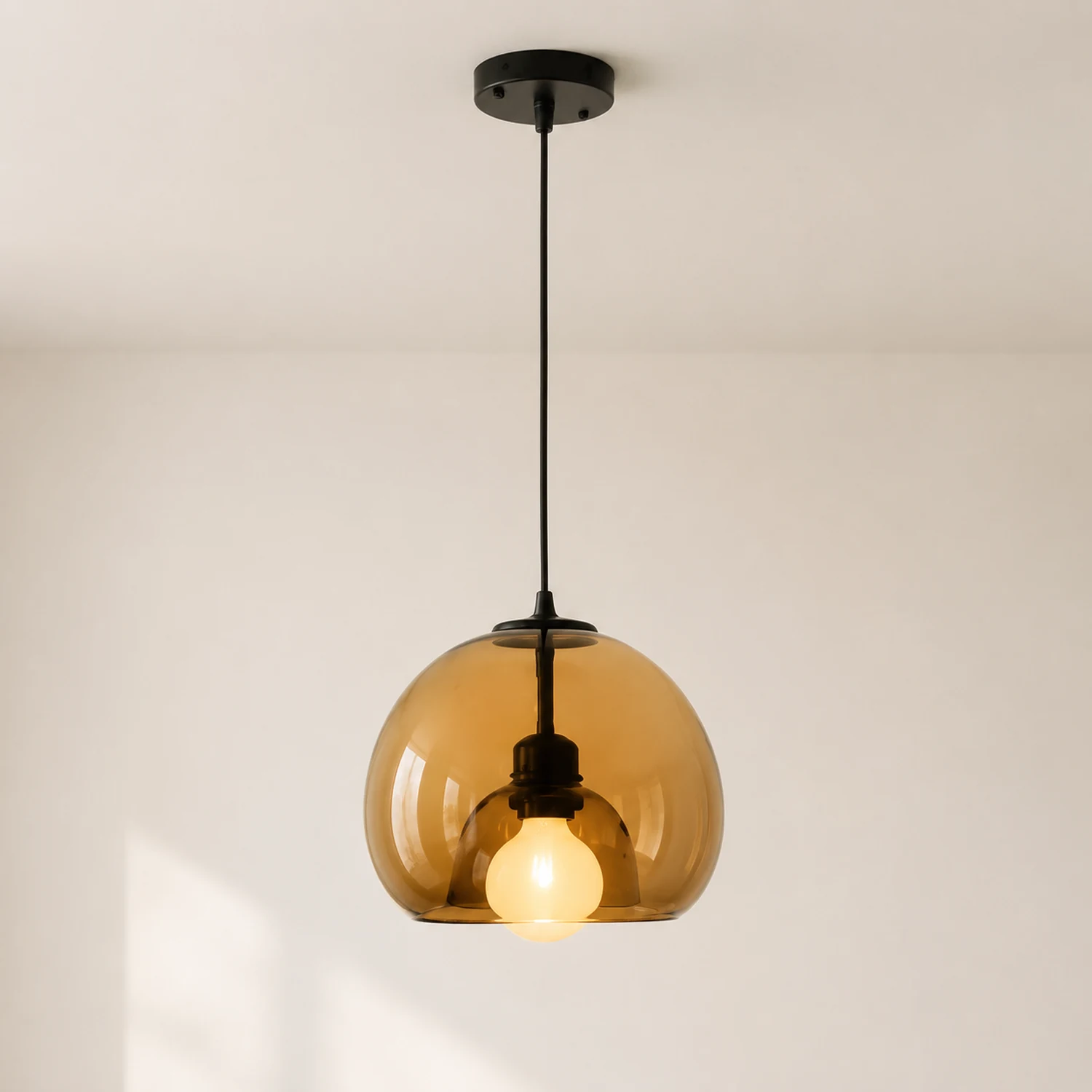 Hailie Glas-Pendelleuchte, 2 Farbe, ∅25CM - Lumpaz
