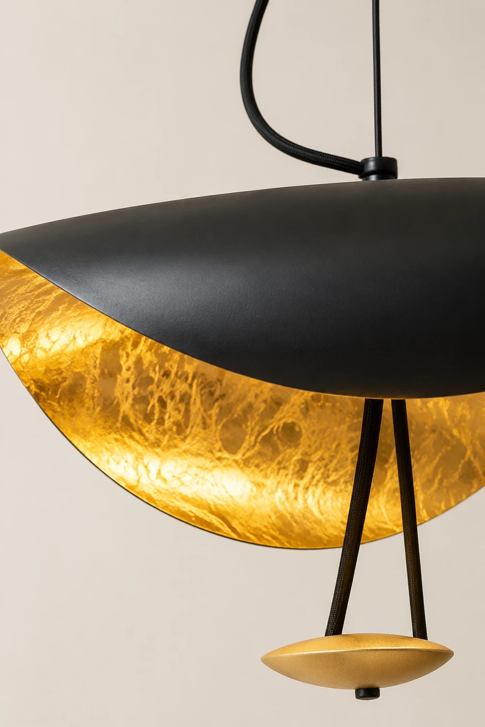 Eveline Pendelleuchte 2 Farben, Goldfolie, ∅40/60/80CM - Lumpaz