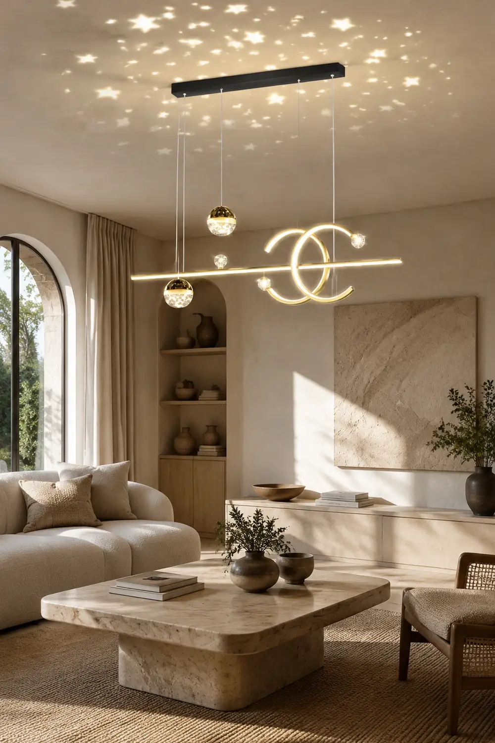 Madina Lineare LED Stern Pendelleuchte für Esszimmer - Lumpaz
