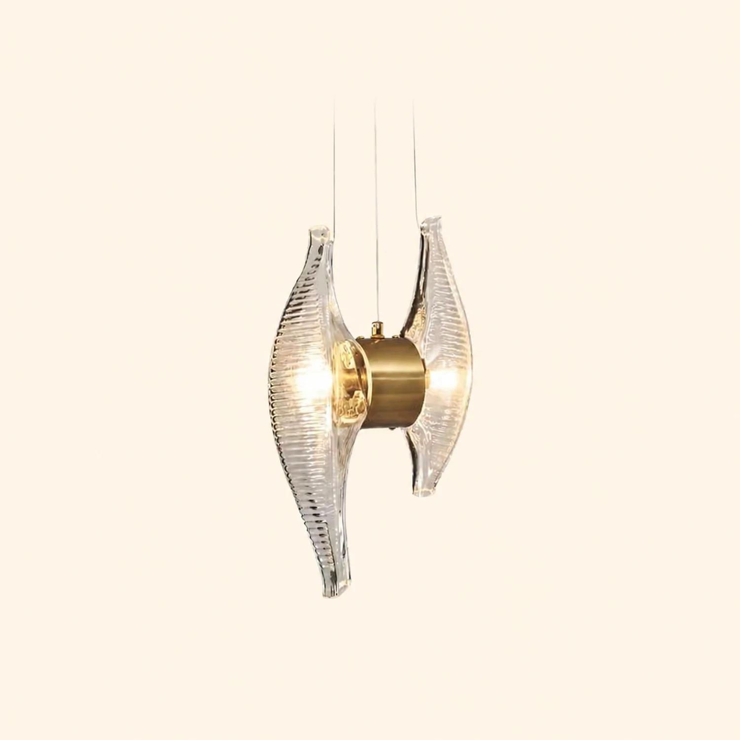 Kirsten Shell Pendelleuchte, Glas & Aluminium - Lumpaz