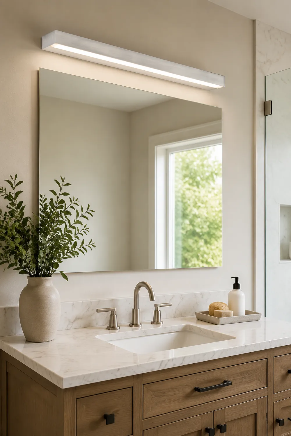 Edge Rechteckige Spiegelfront Wandleuchte, Metall, L40/50/60/70CM - Lumpaz