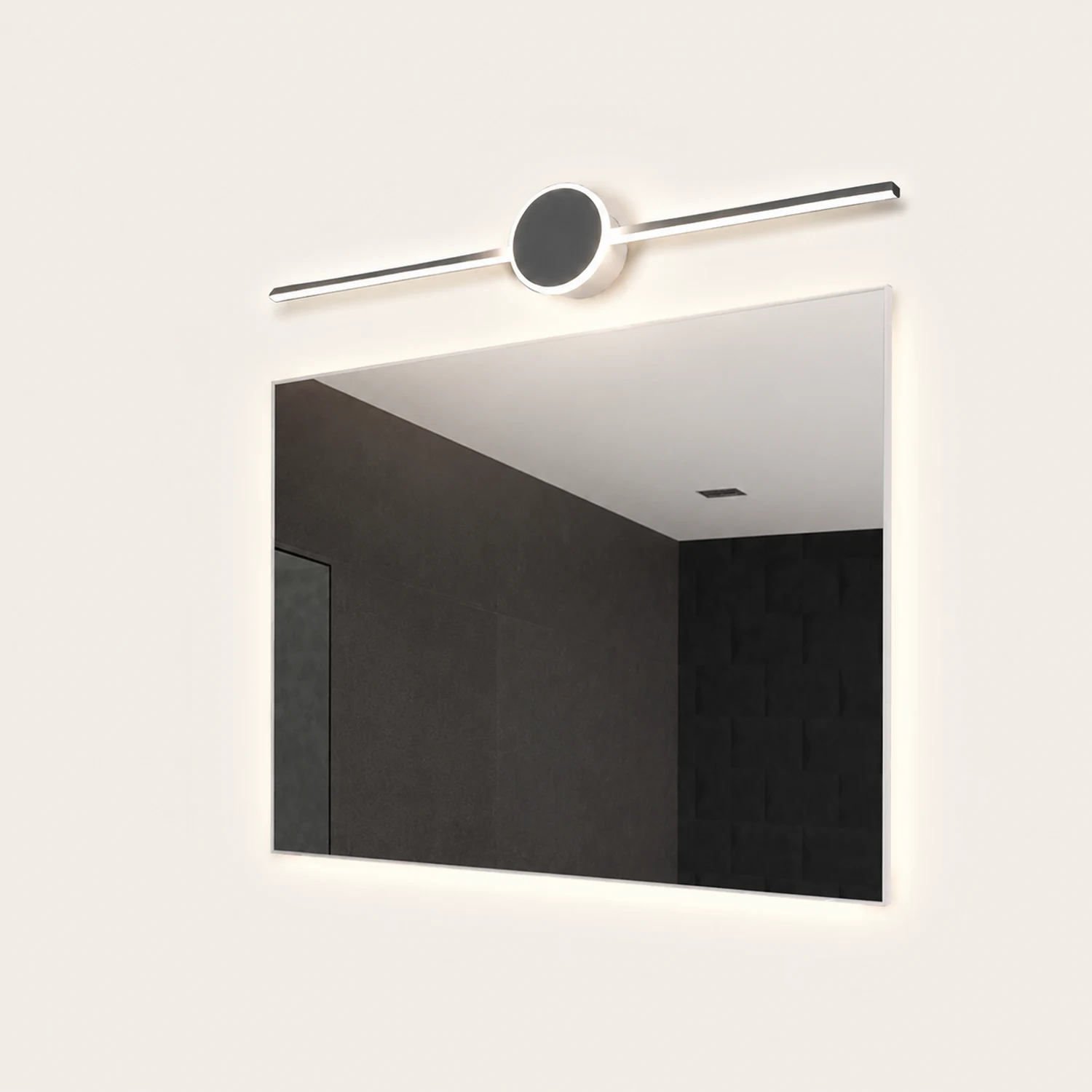 Edge Spiegelfront Waschtisch-Wandleuchte, Rechteckig & Rund, L 40/60/80CM - Lumpaz