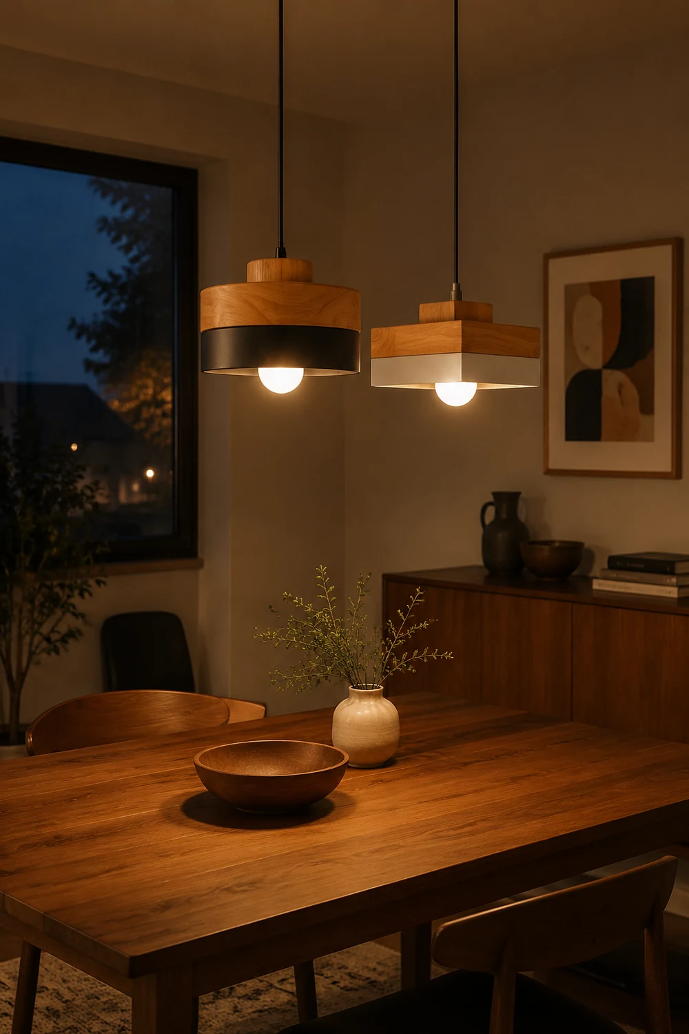 Morandi Pendelleuchte 2 Farbe&Stil, Metall&Holz - Lumpaz