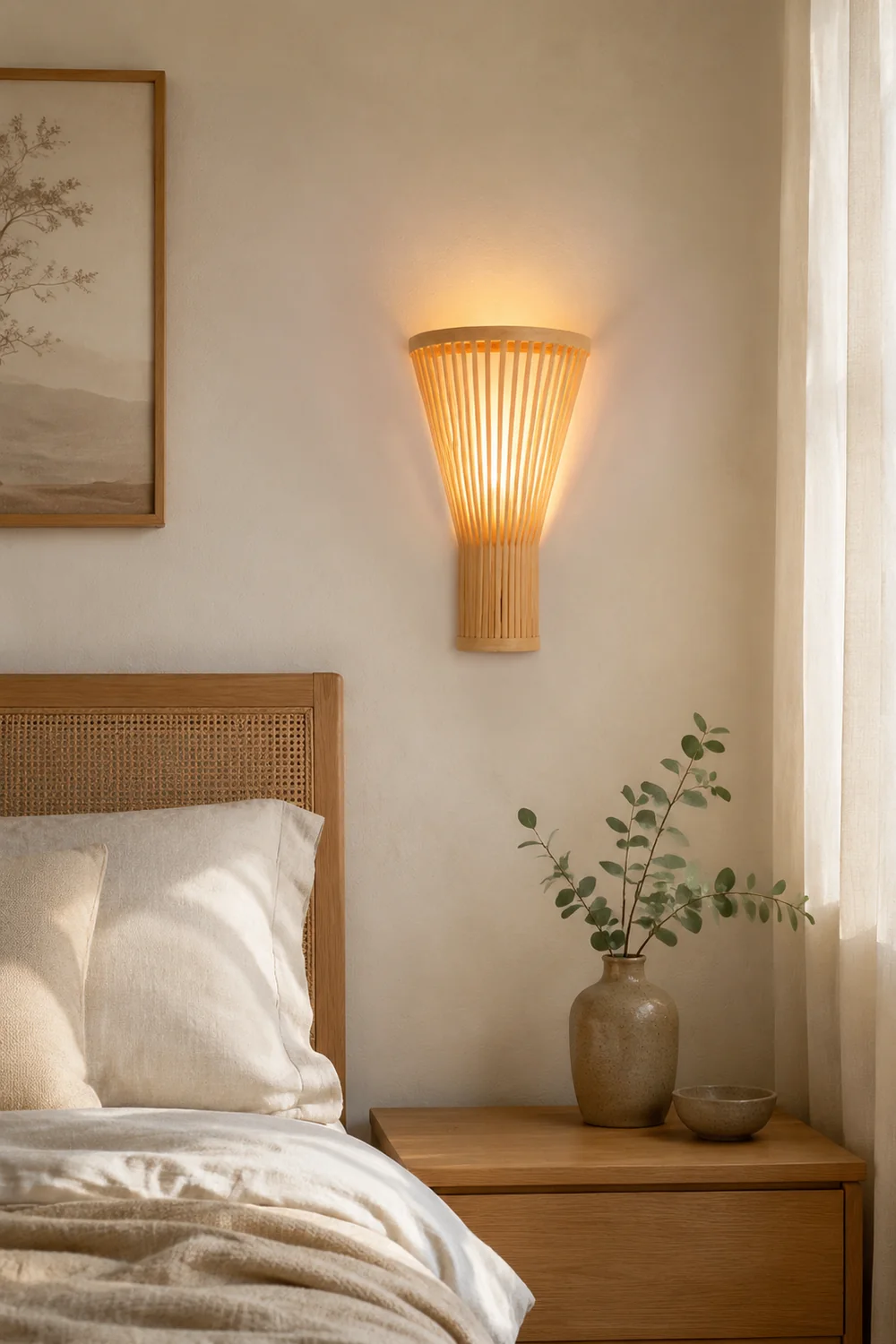 Muto Bamboo Weben Wandleuchte, 2 Stile - Lumpaz