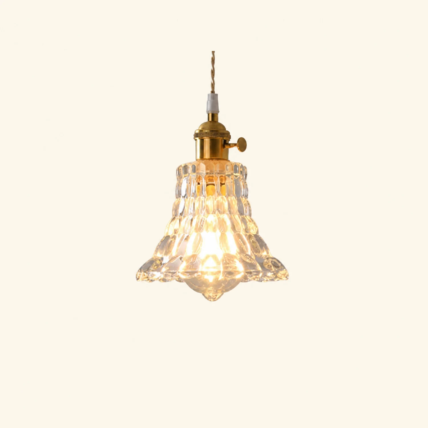 Hailie Künstliche Vintage-Pendelleuchte, 7 Stile, Messing & Glas - Lumpaz