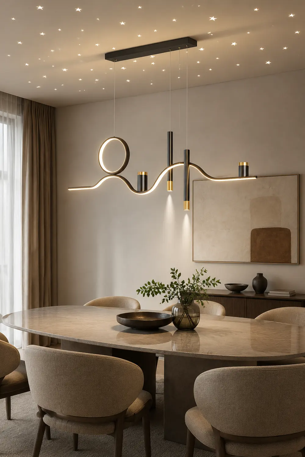 Moderne Stern-Design LED Pendelleuchte für Esszimmer, Restaurant - Lumpaz