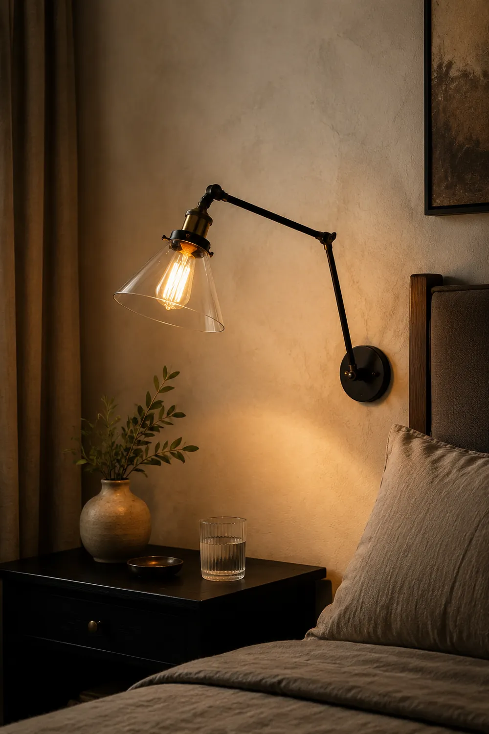 Brady Wandleuchte verstellbar, Metall&Glas - Lumpaz