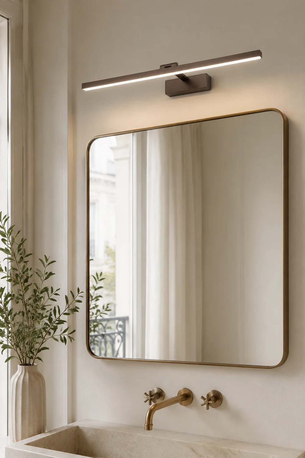 Leigh Drehbare Spiegelfront Waschtisch-Wandleuchte, L 39/49/59/69/89/109CM - Lumpaz