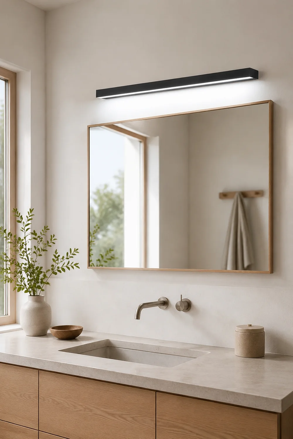 Edge Rechteckige Spiegelfront Wandleuchte, Aluminium, L 40/50/60/70CM - Lumpaz