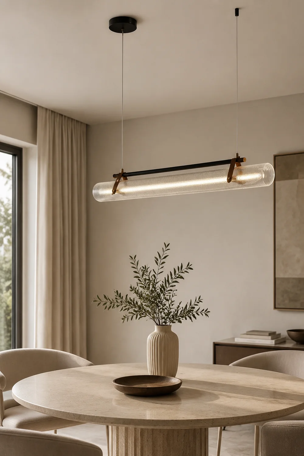 Edge Pendelleuchte, Acryl & Metall, L 80/100/120CM - Lumpaz