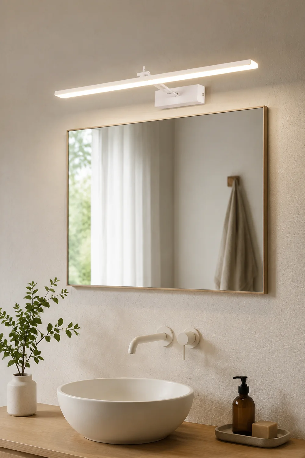 Edge Spiegelfront Waschtisch-Wandleuchte, 2 Farbe, L40/50/60/70CM - Lumpaz