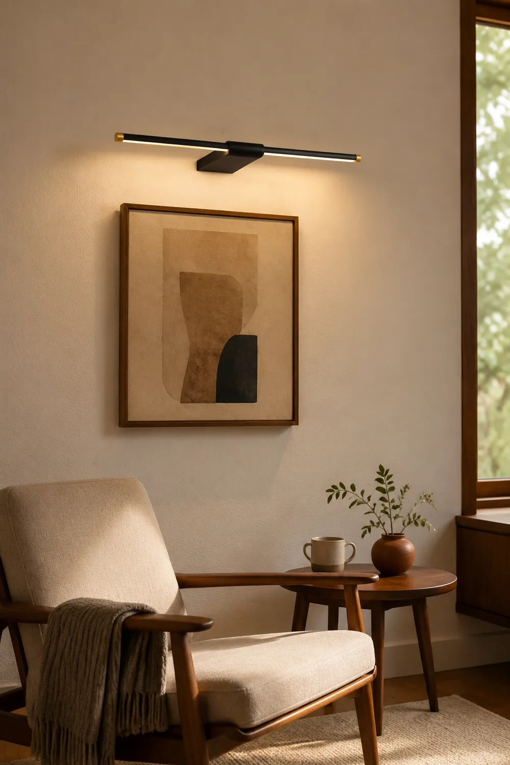 Edge Spiegelfront Waschtisch-Wandleuchte, Schwarz & Gold, L 40/50/60/70CM - Lumpaz