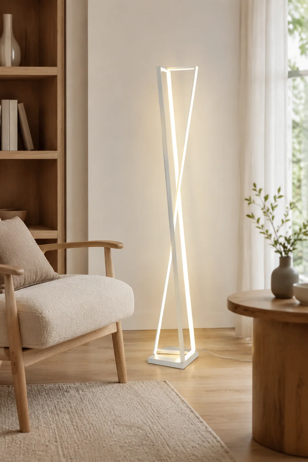 Edge Lineare Dreieckige Stehlampe, Metall, 2 Farben, 125CM Lang - Lumpaz