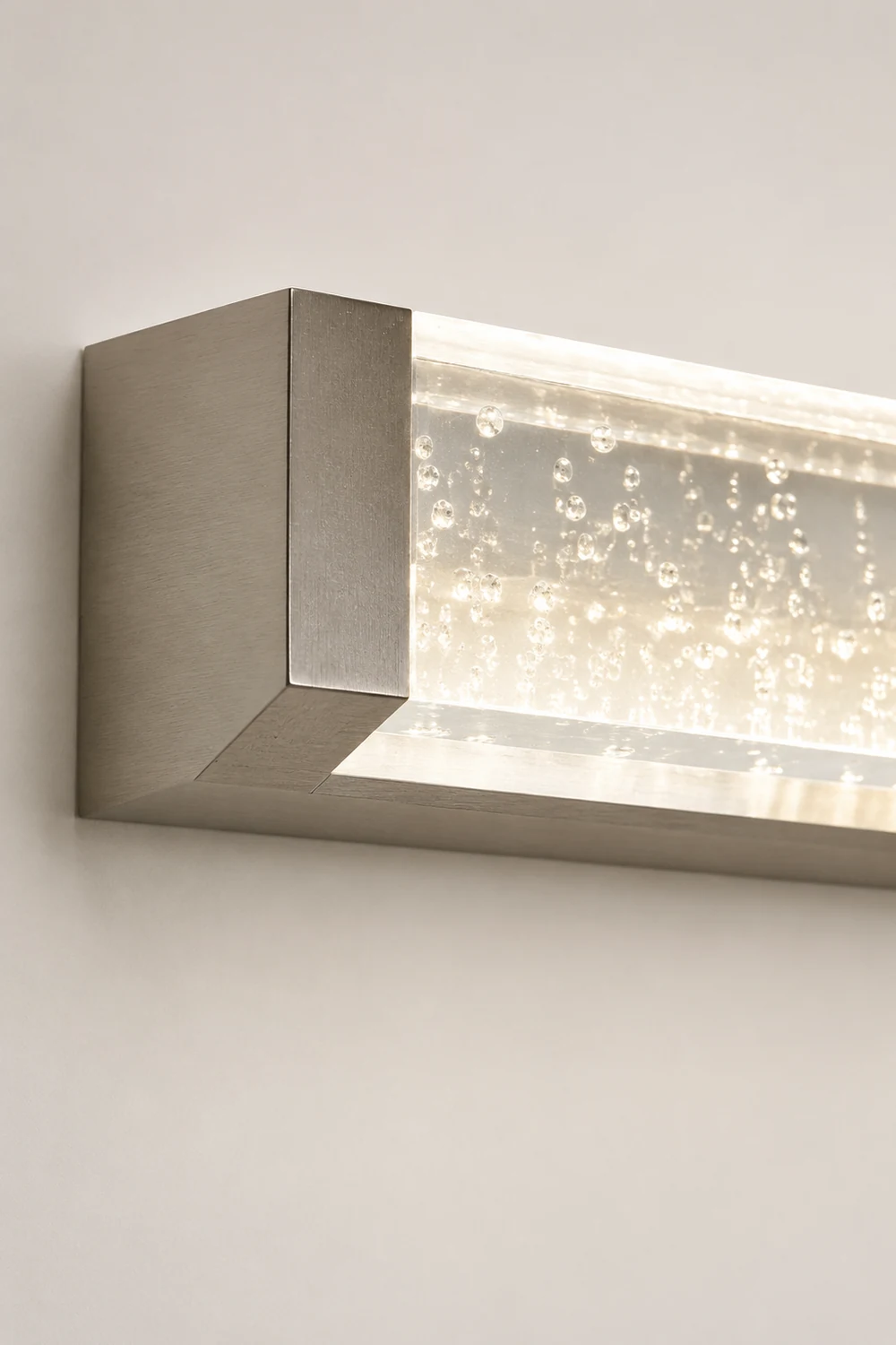 Leigh Transparente Rechteckige Spiegelfront Waschtisch-Wandleuchte, 30/46/52/62CM Lang - Lumpaz