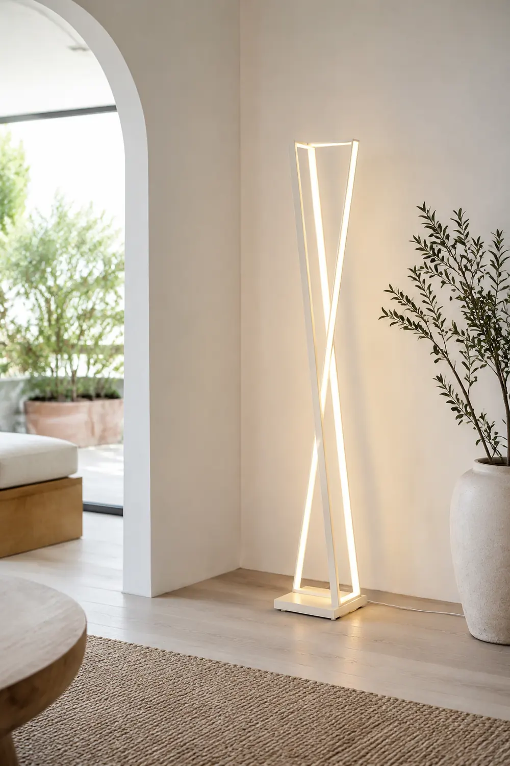 Edge Lineare Dreieckige Stehlampe, Metall, 2 Farben, 125CM Lang - Lumpaz