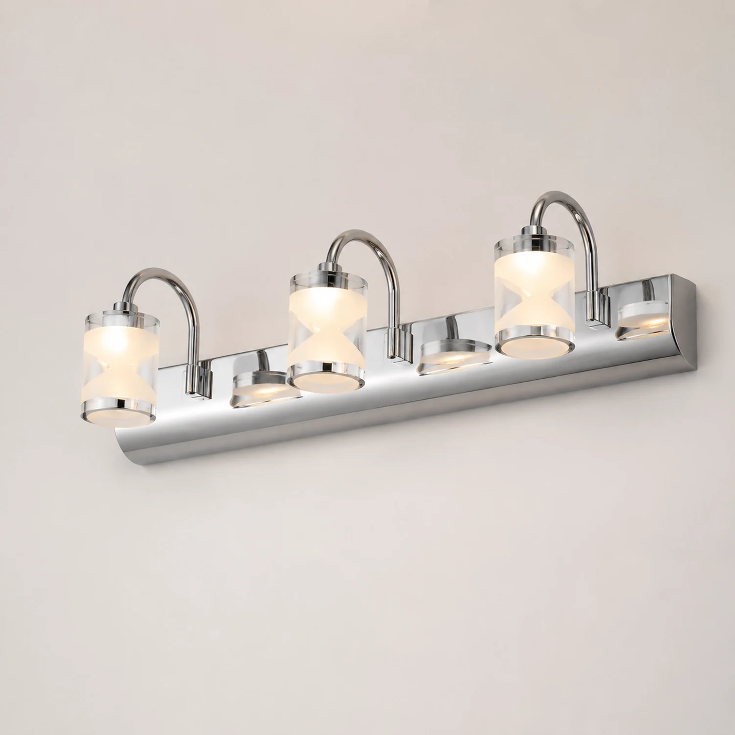 Leigh Spiegelfront Waschtisch-Wandleuchte, L 32/46/62CM - Lumpaz
