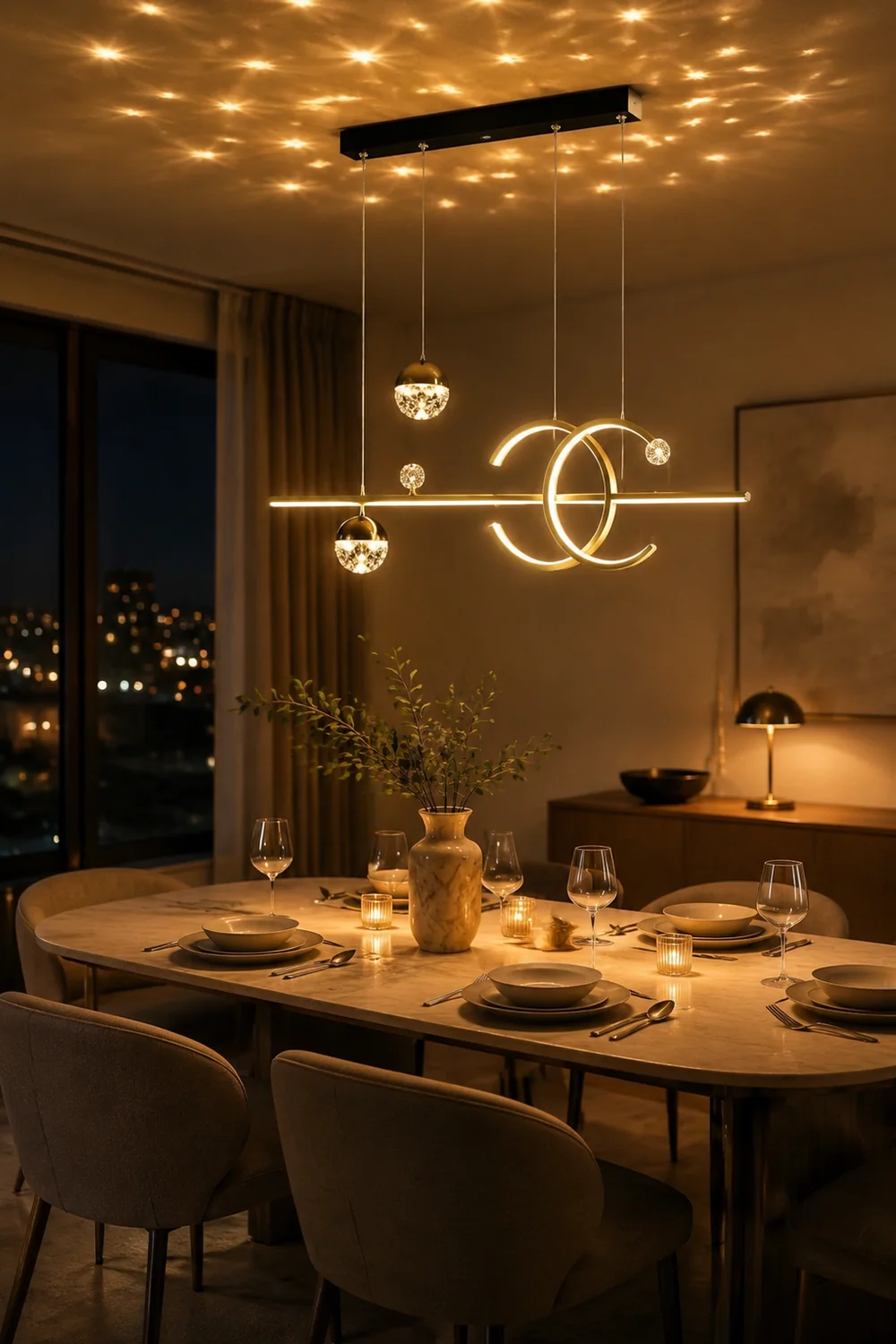 Madina Lineare LED Stern Pendelleuchte für Esszimmer - Lumpaz