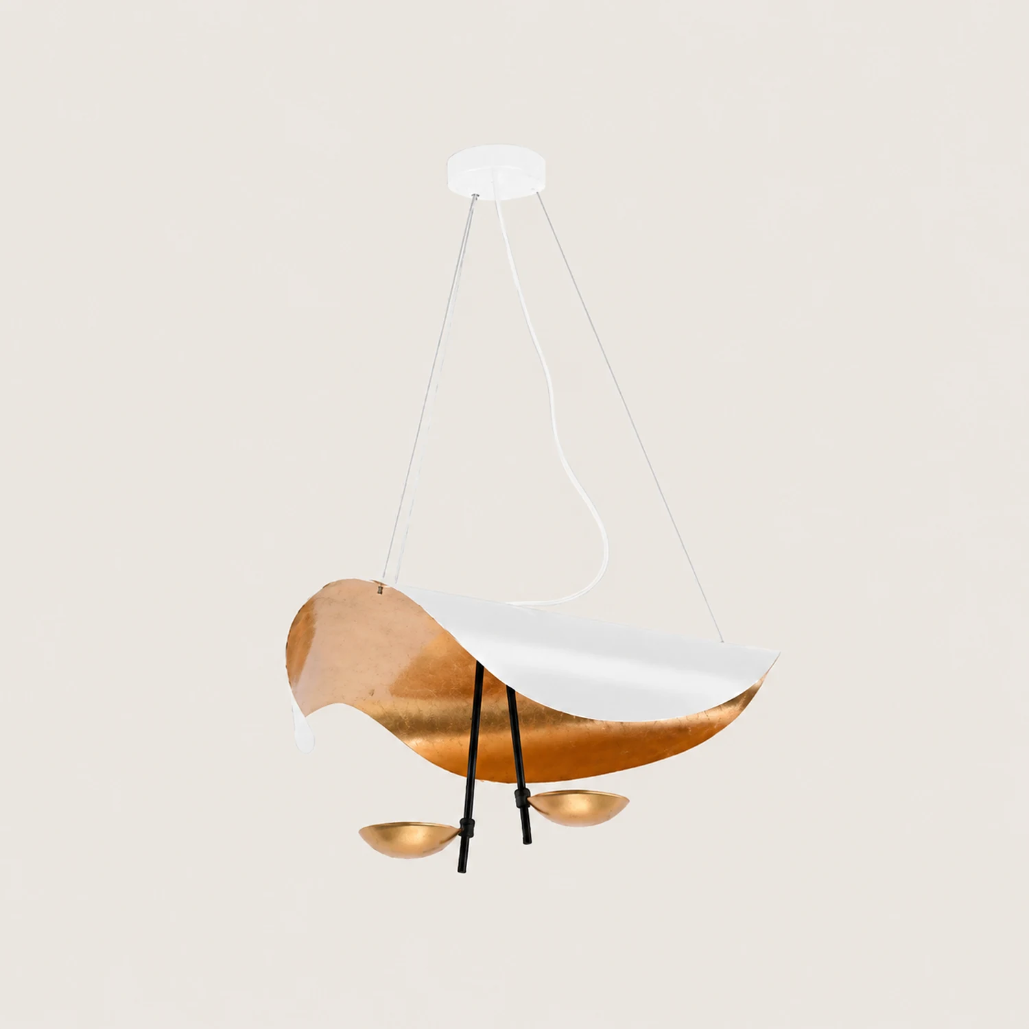 Eveline Pendelleuchte 2 Farben, Goldfolie, ∅40/60/80CM - Lumpaz