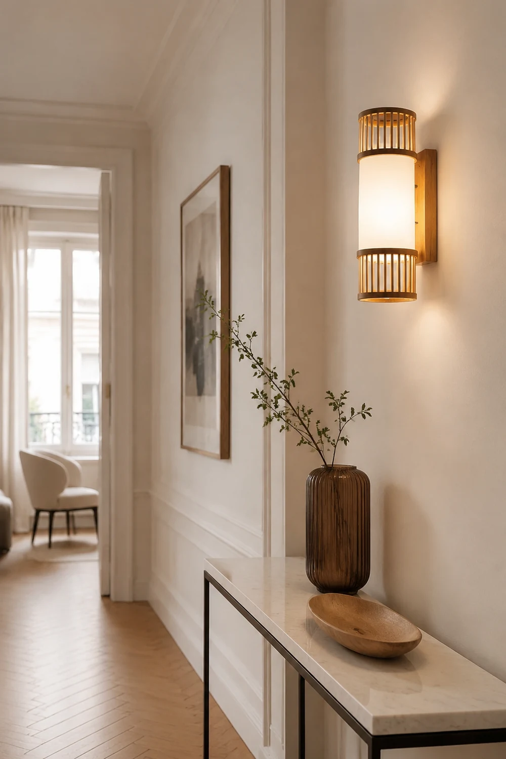 Muto Bamboo Weben Wandleuchte, 4 Stile - Lumpaz