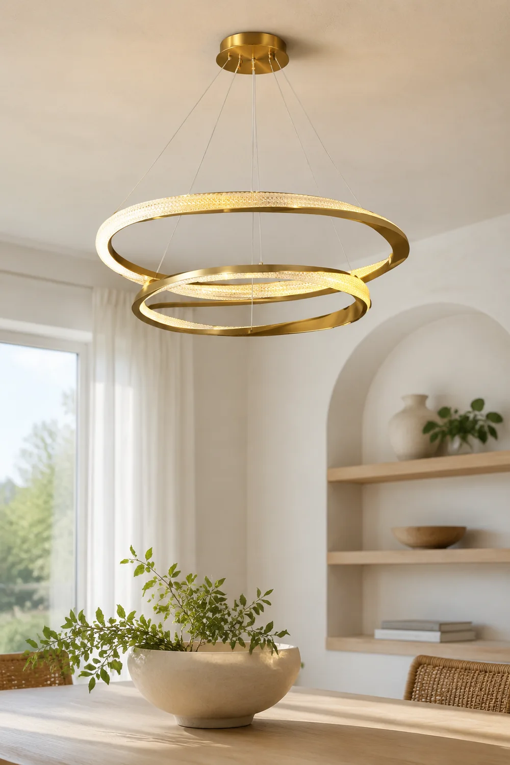 Arisha Pendelleuchte Fernsteuerung Dimmbar 1/2 Ring, ∅60/80cm - Lumpaz