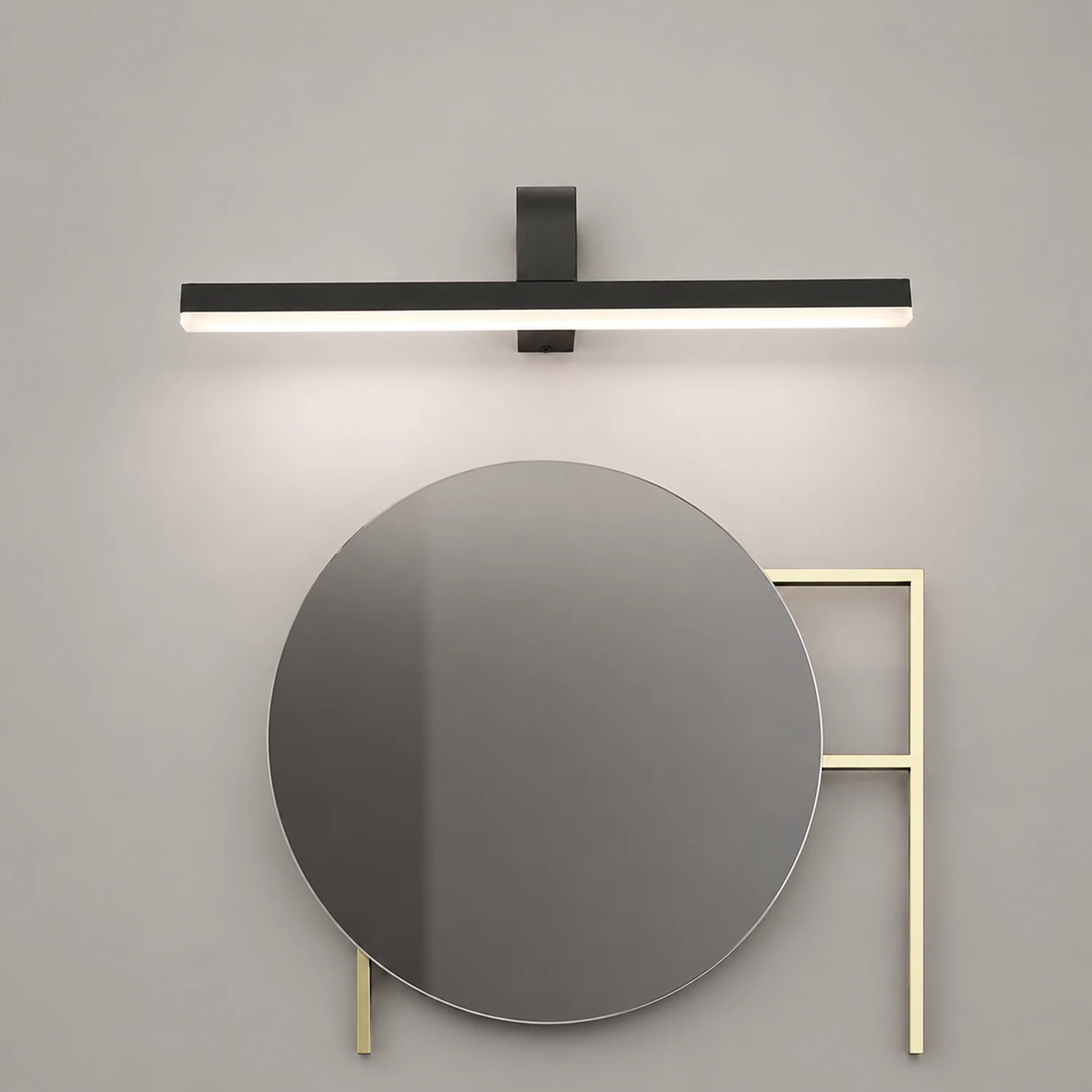 Edge Schwarze Spiegelfront Waschtisch-Wandleuchte, L 40/50/60CM - Lumpaz