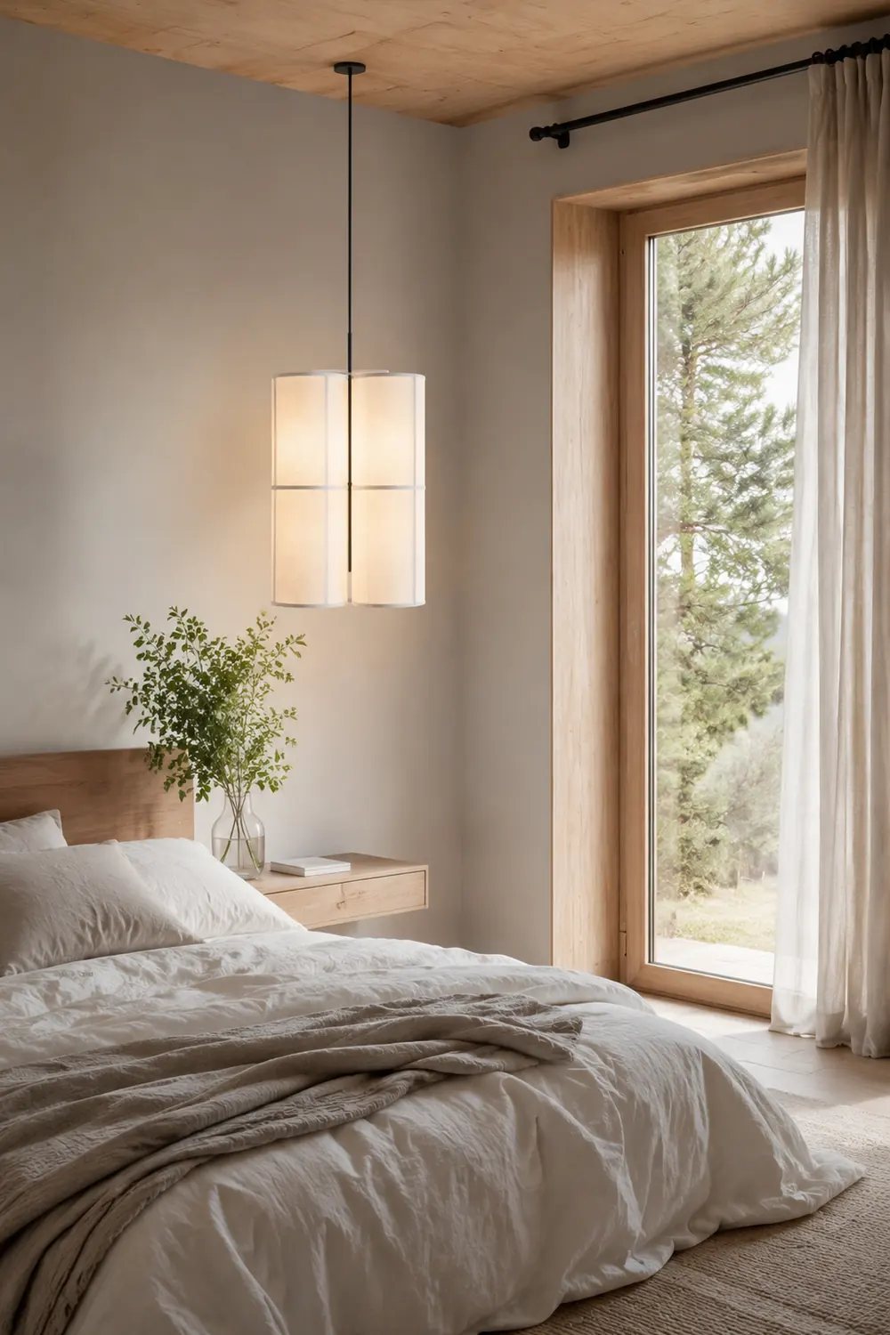 Renée Pendelleuchte 2 Farbe, Stoff, ∅18/37cm - Lumpaz