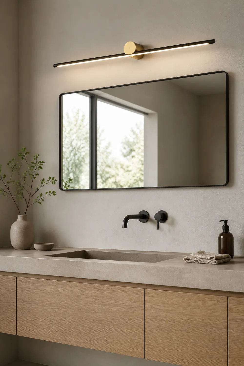 Leigh Wandlampe Spiegelfront 2 Farbe, 40/60/80/100cm - Lumpaz