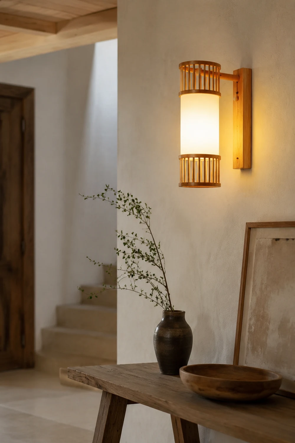 Muto Bamboo Weben Wandleuchte, 4 Stile - Lumpaz